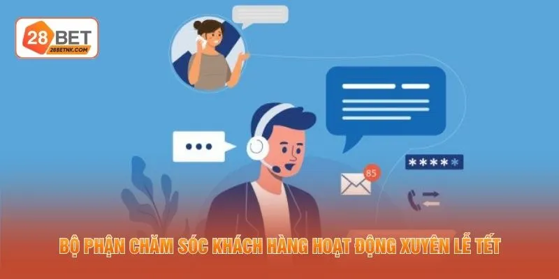 Bộ phận chăm sóc khách hàng hoạt động xuyên lễ tết